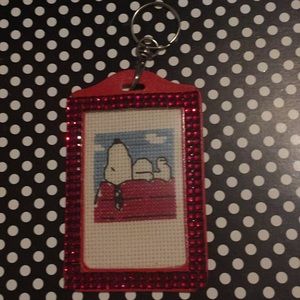 Cross Stitch Key Chain "Snoopy Dog"